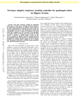 Two-layer adaptive trajectory tracking controller for quadruped robots
  on slippery terrains