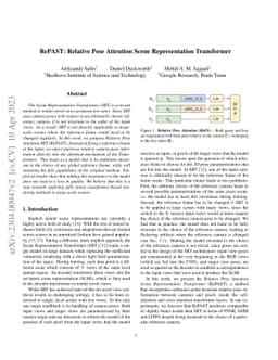 RePAST: Relative Pose Attention Scene Representation Transformer