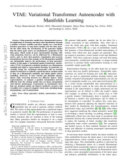 VTAE: Variational Transformer Autoencoder with Manifolds Learning