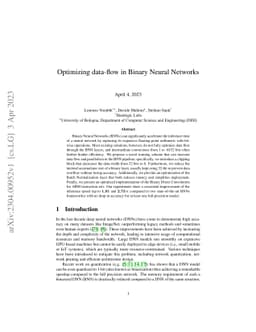 Optimizing data-flow in Binary Neural Networks