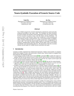 Neuro-Symbolic Execution of Generic Source Code