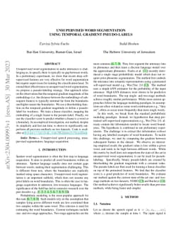 Unsupervised Word Segmentation Using Temporal Gradient Pseudo-Labels