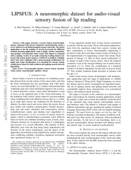 LIPSFUS: A neuromorphic dataset for audio-visual sensory fusion of lip
  reading