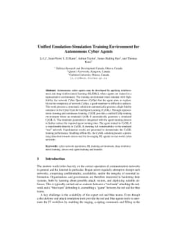 Unified Emulation-Simulation Training Environment for Autonomous Cyber
  Agents