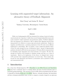 Learning with augmented target information: An alternative theory of
  Feedback Alignment