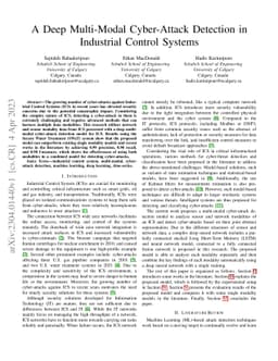 A Deep Multi-Modal Cyber-Attack Detection in Industrial Control Systems