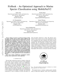 FisHook -- An Optimized Approach to Marine Specie Classification using
  MobileNetV2