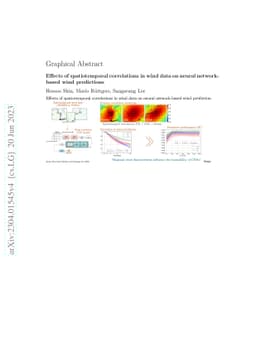 Effects of spatiotemporal correlations in wind data on neural
  network-based wind predictions