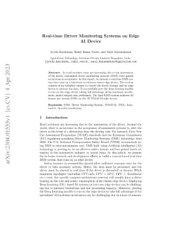 Real-time Driver Monitoring Systems on Edge AI Device