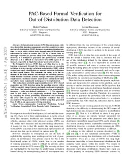 PAC-Based Formal Verification for Out-of-Distribution Data Detection