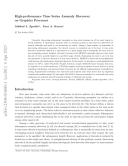 High-performance Time Series Anomaly Discovery on Graphics Processors