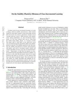 On the Stability-Plasticity Dilemma of Class-Incremental Learning