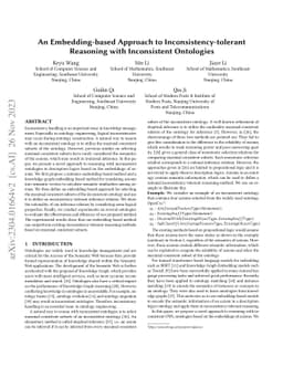 An Embedding-based Approach to Inconsistency-tolerant Reasoning with
  Inconsistent Ontologies