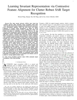 Learning Invariant Representation via Contrastive Feature Alignment for
  Clutter Robust SAR Target Recognition