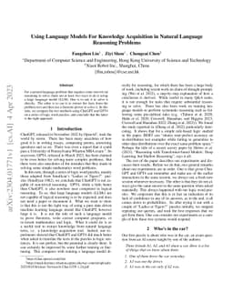 Using Language Models For Knowledge Acquisition in Natural Language
  Reasoning Problems