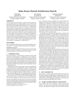 Data Aware Neural Architecture Search