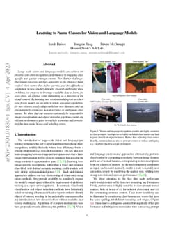 Learning to Name Classes for Vision and Language Models