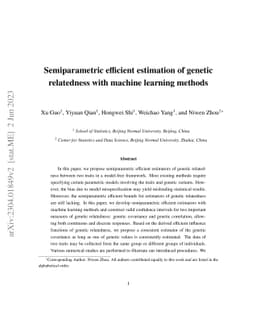 Semiparametric efficient estimation of genetic relatedness with machine
  learning methods