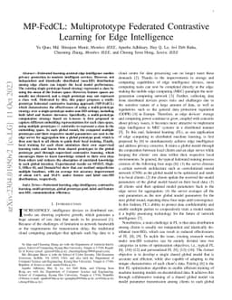 MP-FedCL: Multiprototype Federated Contrastive Learning for Edge
  Intelligence