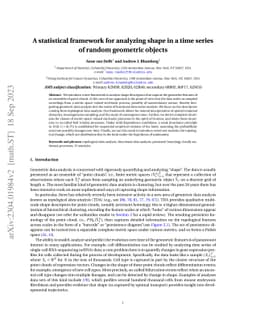 A statistical framework for analyzing shape in a time series of random
  geometric objects