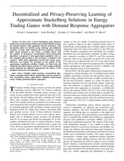 Decentralized and Privacy-Preserving Learning of Approximate Stackelberg
  Solutions in Energy Trading Games with Demand Response Aggregators