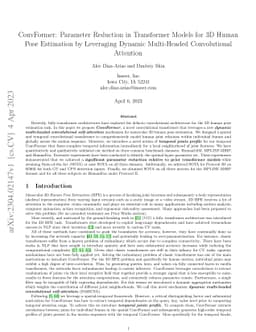 ConvFormer: Parameter Reduction in Transformer Models for 3D Human Pose
  Estimation by Leveraging Dynamic Multi-Headed Convolutional Attention