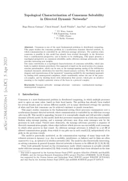 Topological Characterization of Consensus Solvability in Directed
  Dynamic Networks