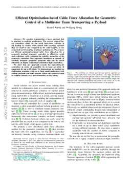 Efficient Optimization-based Cable Force Allocation for Geometric
  Control of a Multirotor Team Transporting a Payload