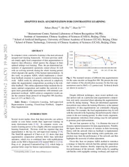 Adaptive Data Augmentation for Contrastive Learning