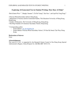 Exploring AI-Generated Text in Student Writing: How Does AI Help?