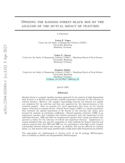 Opening the random forest black box by the analysis of the mutual impact
  of features