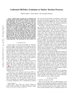Conformal Off-Policy Evaluation in Markov Decision Processes