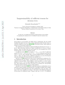 Inapproximability of sufficient reasons for decision trees