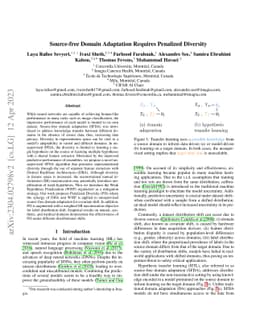 Source-free Domain Adaptation Requires Penalized Diversity