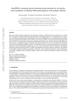 HomPINNs: homotopy physics-informed neural networks for solving the
  inverse problems of nonlinear differential equations with multiple solutions
