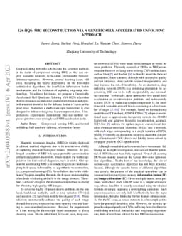GA-HQS: MRI reconstruction via a generically accelerated unfolding
  approach