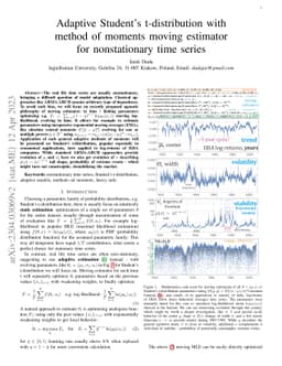 Adaptive Student's t-distribution with method of moments moving estimator for nonstationary time series