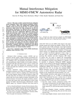 Mutual Interference Mitigation for MIMO-FMCW Automotive Radar