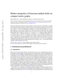 Markov properties of Gaussian random fields on compact metric graphs