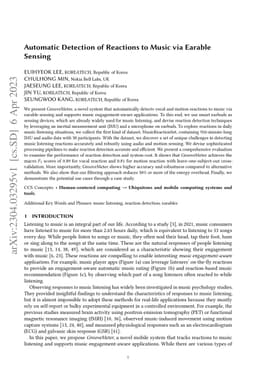 Automatic Detection of Reactions to Music via Earable Sensing