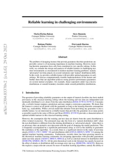 Reliable learning in challenging environments