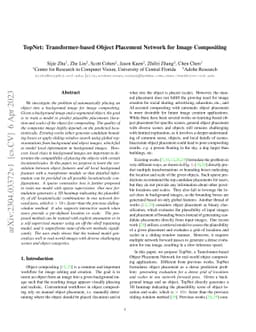 TopNet: Transformer-based Object Placement Network for Image Compositing