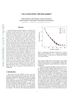 Can we learn better with hard samples?