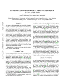 Margin-Mixup: A Method for Robust Speaker Verification in Multi-Speaker
  Audio