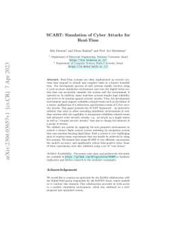 SCART: Simulation of Cyber Attacks for Real-Time