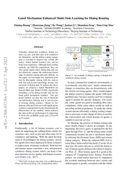 Gated Mechanism Enhanced Multi-Task Learning for Dialog Routing