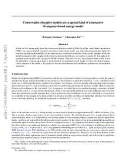 Conservative objective models are a special kind of contrastive
  divergence-based energy model
