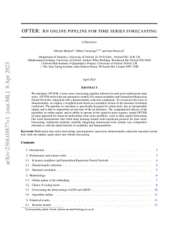 OFTER: An Online Pipeline for Time Series Forecasting