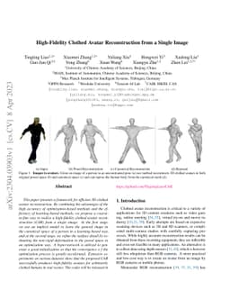 High-Fidelity Clothed Avatar Reconstruction from a Single Image