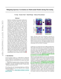 Mitigating Spurious Correlations in Multi-modal Models during
  Fine-tuning
